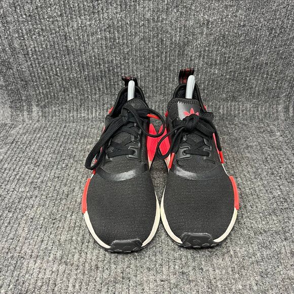 Adidas NMD R1 Black Scarlet Flash Red Athletic Running Shoes Women’s 6.5 EH0206 - Picture 2 of 8